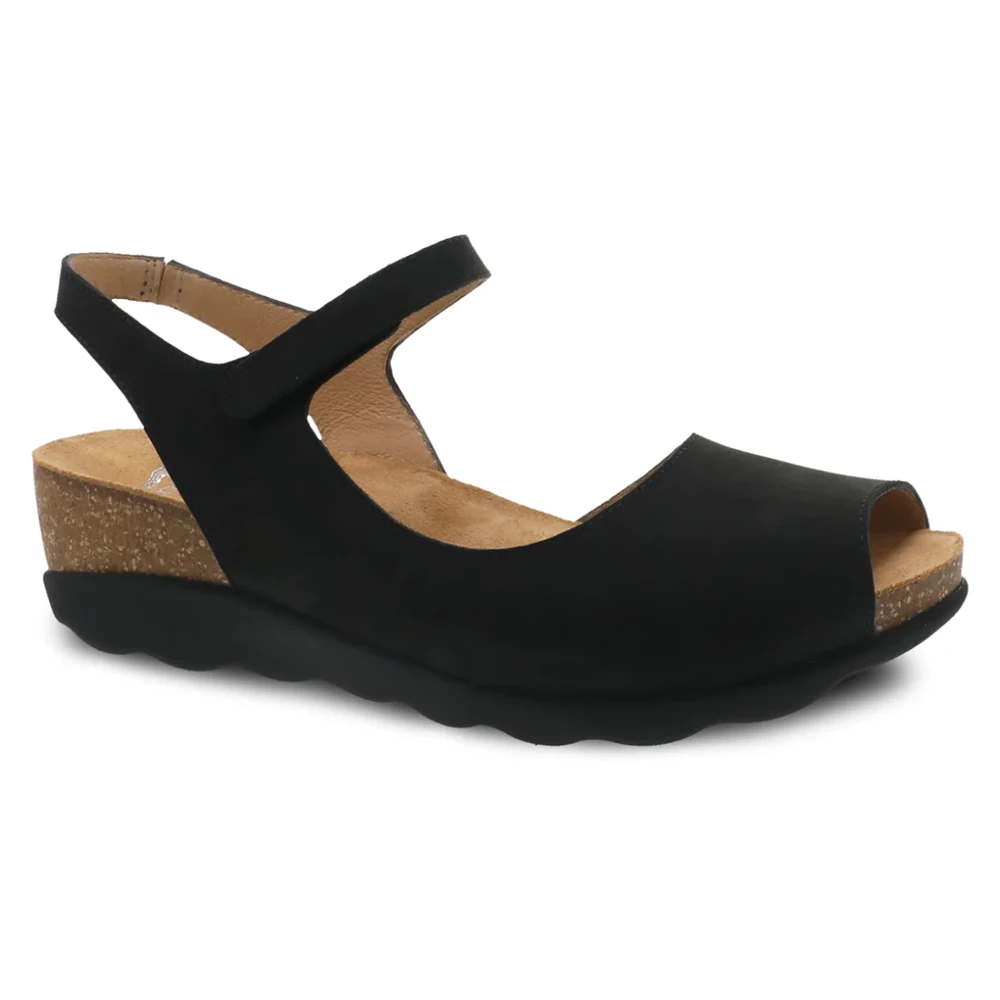 Dansko Marcy Wedge Sandal Black Nubuck (Women's) 3 Dansko Marcy Wedge Sandal Black Nubuck (Women's)