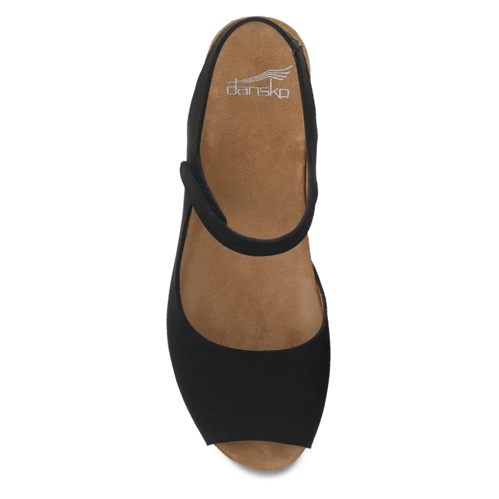 Dansko Marcy Wedge Sandal Black Nubuck (Women's) 4 Dansko Marcy Wedge Sandal Black Nubuck (Women's) - Image 2