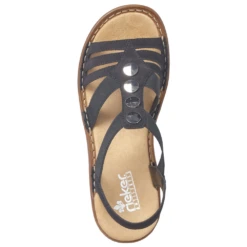 Rieker Regina 31 Black Sandal (Women's) -Dansko Shop 6283100 4
