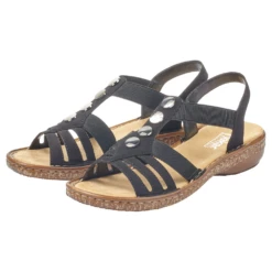 Rieker Regina 31 Black Sandal (Women's) -Dansko Shop 6283100 7