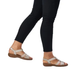 Rieker 62850-90 Rose Metallic Sandal (Women's) -Dansko Shop 6285090 10