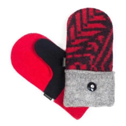 Mittens Black/Red/Grey
