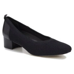 Walking Cradles Hester Heel Black Knit Fabric/Black Cashmere Leather (Women's)
