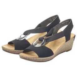 Rieker Fanni H6 Wedge Sandal Black (Women's) -Dansko Shop Blk 7 10cf57d2 2e42 4760 bb51 2129b144d95f