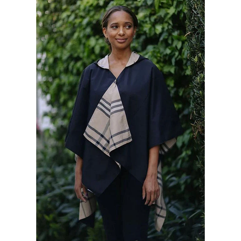 RAINRAPS RainRap Hooded Black & Plaid (Women's) 4 RAINRAPS RainRap Hooded Black & Plaid (Women's) - Image 2