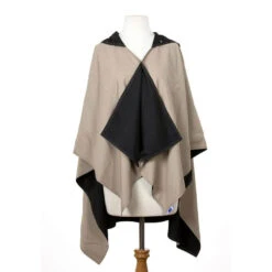 RAINRAPS RainRap Hooded Black & Camel (Women's)