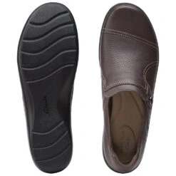 Clarks Cora Poppy Slip-On Brown Tumbled Leather (Women's) -Dansko Shop Brn 7 5931649f e437 4f89 9283 f0a40da976ff