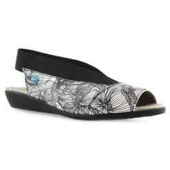 Cloud Footwear Caliber Black Flower Slingback Sandal (Women's)