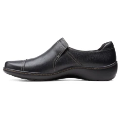 Clarks Cora Poppy Black Leather Slip-On (Women's) -Dansko Shop CoraPoppy 2