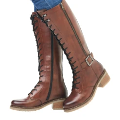 Remonte D1A74-22 Aida Tall Leather Chestnut Boot (Women's) -Dansko Shop D1A7422 10