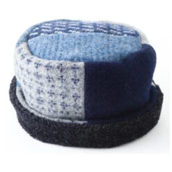 Rolled Pillbox Hat Denim