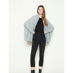 Look By M Cotton Candy Teddy Cape Cardigan Dusty Blue