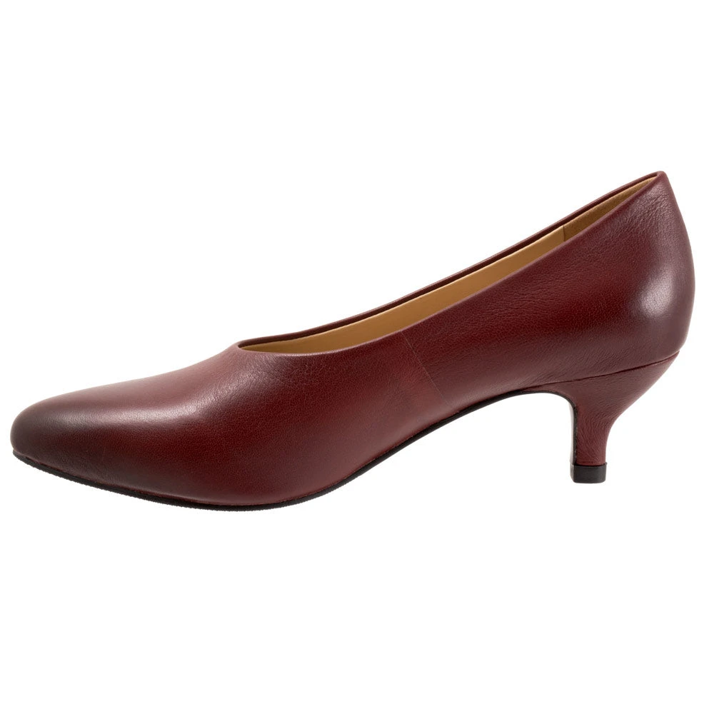 Trotters Kimber Kitten Heel Dark Red Leather (Women's) 4 Trotters Kimber Kitten Heel Dark Red Leather (Women's) - Image 2