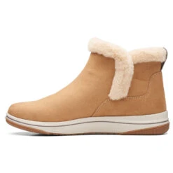 Clarks Breeze Fur Bootie Tan (Women's) -Dansko Shop Tan 5 bf4eeab5 74b1 4292 842d 3c9ecafbcb68