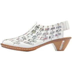 Rieker Sina 78 Slingback Heel White (Women's) -Dansko Shop Wht 5 e1d50476 7bc0 4ece 84d3 671b5afdcbc6