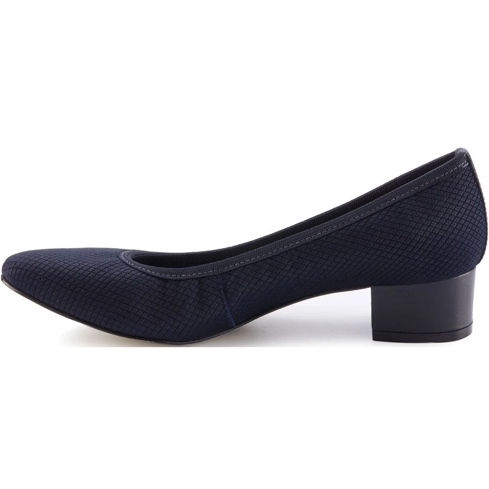 Walking Cradles Hanna Heel Navy Textured Stretch Fabric/Navy Leather (Women's) 4 Walking Cradles Hanna Heel Navy Textured Stretch Fabric/Navy Leather (Women's) - Image 2
