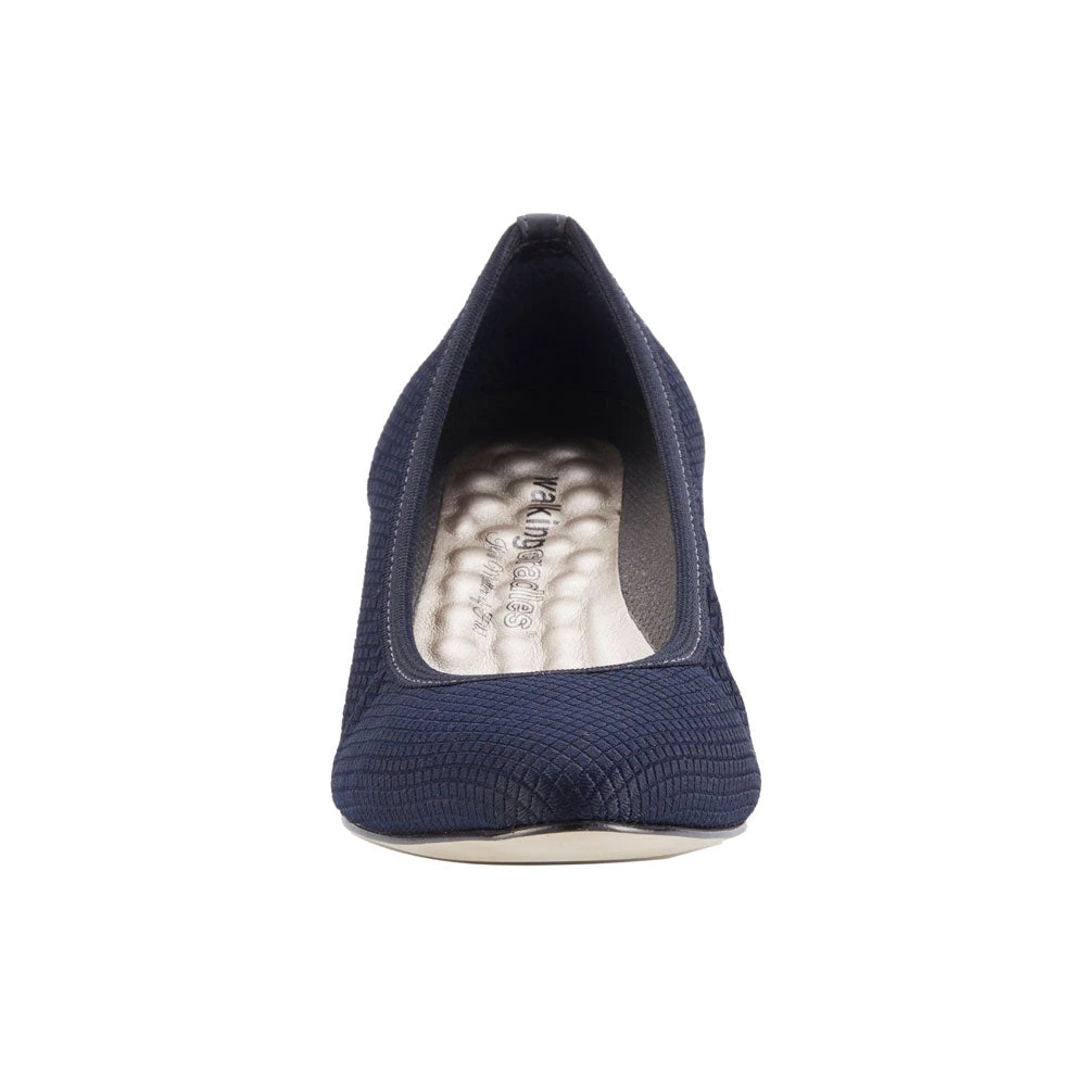 Walking Cradles Hanna Heel Navy Textured Stretch Fabric/Navy Leather (Women's) 6 Walking Cradles Hanna Heel Navy Textured Stretch Fabric/Navy Leather (Women's) - Image 4