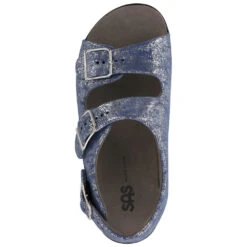 SAS Relaxed Sandal Silver Blue Leather (Women's) -Dansko Shop silver blue 6